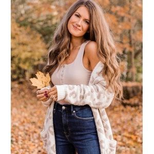 Pink Lily x Caitlin Covington Nude Button Front Bodysuit Sz XS